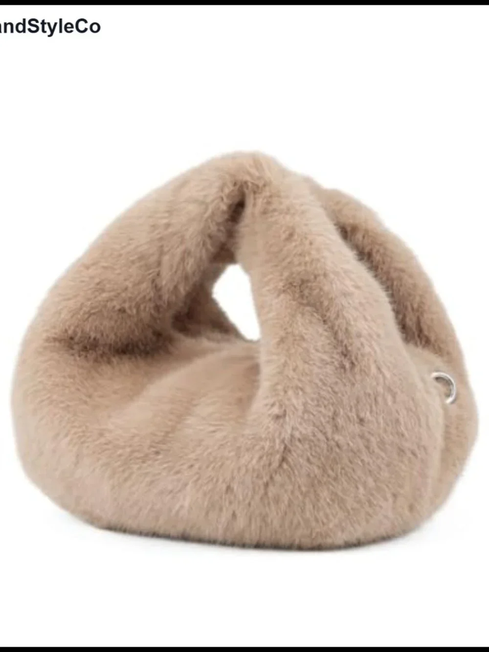 Faux Rabbit Fur Small Crossbody Hobo Bag with Chain Strap
